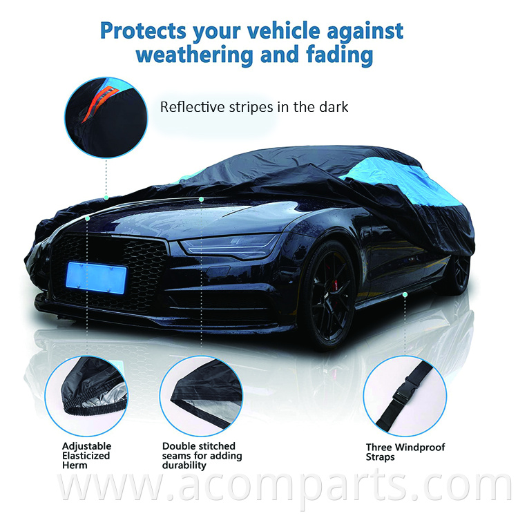 Wholesale price lockable sun proof snow waterproof rain protective automatic plastic car cover